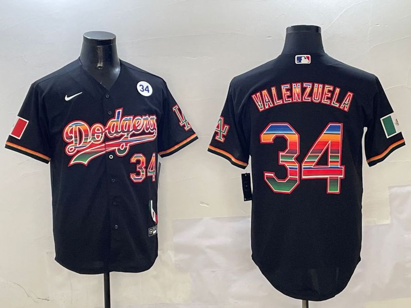 Men Los Angeles Dodgers #34 Valenzuela Black Fashion Game 2025 Nike MLB Jersey style 3121->los angeles dodgers->MLB Jersey
